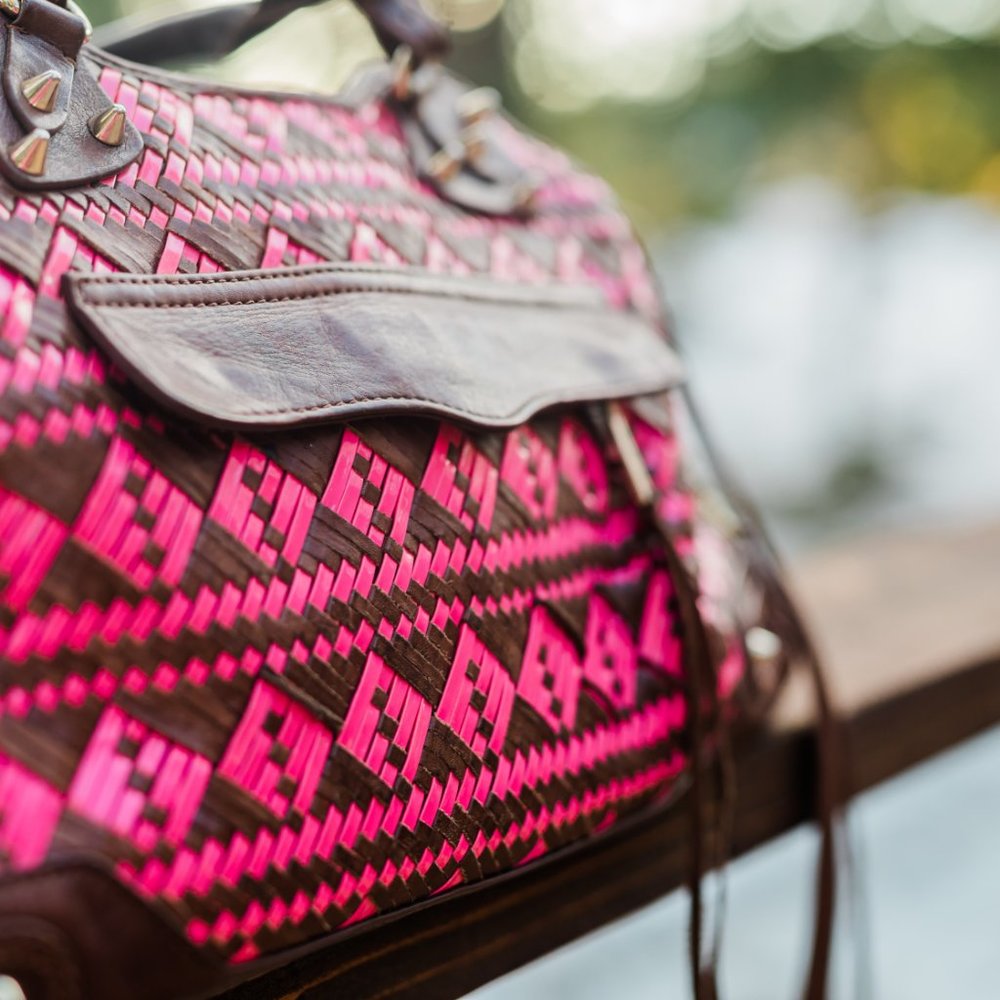 Rebecca Minkoff Leather Bright Pink/Brown Purse